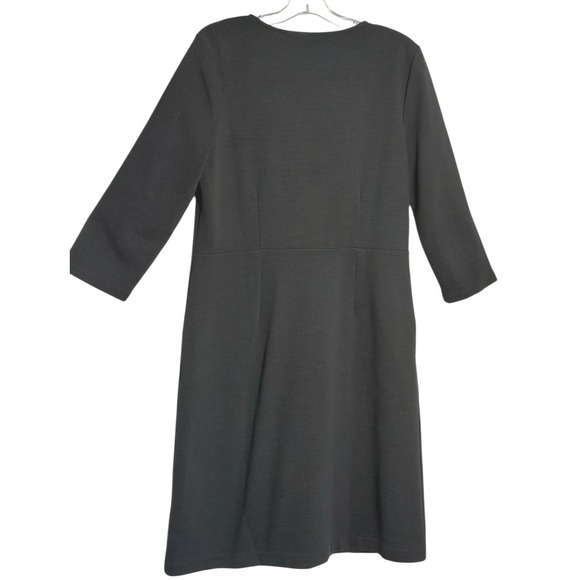 Boden Dress Bronte Sheath 3/4 Sleeve Pockets Career Minimalist Black UK 14 US 10 - Picture 2 of 5